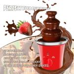 MINI Chocolate Fountain Machine Small Electric Chocolate Fondue Fountain Machine for Party for Candy Butter Cheese (Red)