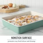 Martha Stewart Gallen 13 x 9 Inch Rectangular Nonstick Carbon Steel Cake/Baking Pan- Teal