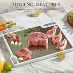 KITEXPERT Stainless Steel Cutting Boards for Kitchen, Double Sided Metal Cutting Board with 360° Stand Garlic Presser Knife Sharper, Large Cutting Board 304 Steel and PP 16.5"×12", Easy to Clean