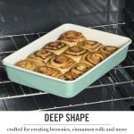 Martha Stewart Gallen 13 x 9 Inch Rectangular Nonstick Carbon Steel Cake/Baking Pan- Teal