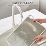 KITEXPERT Stainless Steel Cutting Boards for Kitchen, Double Sided Metal Cutting Board with 360° Stand Garlic Presser Knife Sharper, Large Cutting Board 304 Steel and PP 16.5"×12", Easy to Clean