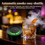 Electric Whiskey Smoker Kit, Rechargeable Cocktail Smoker Kit with 6 Wood Chips, Built in lighter, No need for butane. With three colors ambient lights. Birthday or Christmas gifts prepared for men.