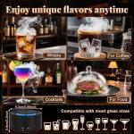 Electric Whiskey Smoker Kit, Rechargeable Cocktail Smoker Kit with 6 Wood Chips, Built in lighter, No need for butane. With three colors ambient lights. Birthday or Christmas gifts prepared for men.