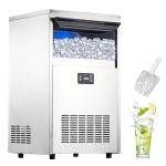 Commercial Ice Maker, 100 Lbs/Day Free Standing Ice Maker, Ice Machines with 33 Lbs Ice Storage Bin, Self Cleaning Under Counter Ice Maker for Home Kitchen, Bar, Restaurant