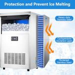 Commercial Ice Maker, 100 Lbs/Day Free Standing Ice Maker, Ice Machines with 33 Lbs Ice Storage Bin, Self Cleaning Under Counter Ice Maker for Home Kitchen, Bar, Restaurant