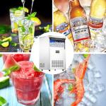 Commercial Ice Maker, 100 Lbs/Day Free Standing Ice Maker, Ice Machines with 33 Lbs Ice Storage Bin, Self Cleaning Under Counter Ice Maker for Home Kitchen, Bar, Restaurant