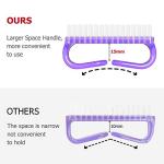 Larbois Handle Grip Nail Brush, Nail Brushes Hand Fingernail Brush Cleaner Scrubbing Kit Pedicure for Toes and Nails Men Women (4 Pack)