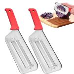 2 PACK Cabbage Chopper Shredder Slicing Cutting Sauerkraut Cutter Grater, Two Sharp Stainless Steel Blades for Sauerkraut Coleslaw Mandoline Slicer with Silicone Finger Grips Peeler