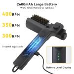 FIRINER Electric Grill Brush, 3 Powerful Speed BBQ Grill Brush for Outdoor Grill - 180°Adjustable Automatic Stainless Steel Wire Grill Cleaning Brush for Camping Outdoor BBQ Accessories