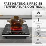 VBGK Electric Cooktop,110V Electric Stove Top,Single Burner LED Touch Control,9 Power Levels, Kids Lock &Timer,Overheat Protection,1800W Portable Induction Cooktop.