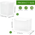 MdakeGo 3 Pack Refrigerator Organizer Box, Plastic Refrigerator Side Door Storage Containers, Space-Saving Organizer Bins for Fridge, Refrige Drawers for Fruit and Vegetable (Clear,S*3)