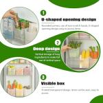 MdakeGo 3 Pack Refrigerator Organizer Box, Plastic Refrigerator Side Door Storage Containers, Space-Saving Organizer Bins for Fridge, Refrige Drawers for Fruit and Vegetable (Clear,S*3)