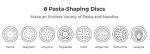EMERIL LAGASSE Pasta & Beyond, Automatic Pasta Maker - 8 Pasta Shaping Discs, Black