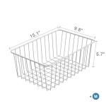 iSPECLE Freezer Organizer Bins - 4 Pack Medium Upright Baskets for 14 to 15.5 cu.ft Stand Up Freezer, Easily Sort and Get Food, Air Circulation Stops Food Sliding Out, White