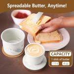 Zafero Butter Crock – Butter Dish with Lid for Countertop, Includes Knife, Coaster & Gift Box, Spreadable Butter Container, Marble Butter Keeper, French-Style Ceramic Butter Holder for Fresh Butter