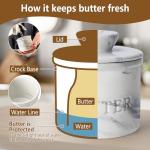 Zafero Butter Crock – Butter Dish with Lid for Countertop, Includes Knife, Coaster & Gift Box, Spreadable Butter Container, Marble Butter Keeper, French-Style Ceramic Butter Holder for Fresh Butter