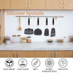 Silicone Spatula Turner Set of 4, Wiztoynia 600°F Heat Resistant Cooking Spatulas for Nonstick Cookware, BPA Free Rubber Spatula Large Kitchen Utensils Set for Egg, Pancake, Burger, Fish