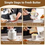 Zafero Butter Crock – Butter Dish with Lid for Countertop, Includes Knife, Coaster & Gift Box, Spreadable Butter Container, Marble Butter Keeper, French-Style Ceramic Butter Holder for Fresh Butter