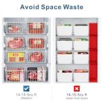 iSPECLE Freezer Organizer Bins - 4 Pack Medium Upright Baskets for 14 to 15.5 cu.ft Stand Up Freezer, Easily Sort and Get Food, Air Circulation Stops Food Sliding Out, White
