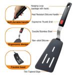 Silicone Spatula Turner Set of 4, Wiztoynia 600°F Heat Resistant Cooking Spatulas for Nonstick Cookware, BPA Free Rubber Spatula Large Kitchen Utensils Set for Egg, Pancake, Burger, Fish