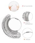 Meowoo Ring Sizer Measuring Tool Set, Ring Gauges with Finger Sizer Mandrel Ring Sizer Tools for Jewelry Sizing Measuring, 4 pcs, Silvery