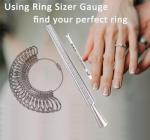 Meowoo Ring Sizer Measuring Tool Set, Ring Gauges with Finger Sizer Mandrel Ring Sizer Tools for Jewelry Sizing Measuring, 4 pcs, Silvery