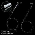 40 Inches Brush Cleaner for Cleaning Straw, Kegerator, Feeding Tube, Siphon Hose, Sunroof Drain, Refrigerator Drain, 4PCS (Black)