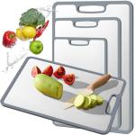 Titanium Cutting Board Double-sided non-slip silicone edging Pure Titanium Cutting Boards for Kitchen - Double-Sided Food-Grade Chopping Board Non-Stick Durable and easy to clean (Small)