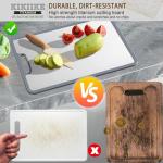Titanium Cutting Board Double-sided non-slip silicone edging Pure Titanium Cutting Boards for Kitchen - Double-Sided Food-Grade Chopping Board Non-Stick Durable and easy to clean (Small)