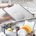 Titanium Cutting Board Double-sided non-slip silicone edging Pure Titanium Cutting Boards for Kitchen - Double-Sided Food-Grade Chopping Board Non-Stick Durable and easy to clean (Small)