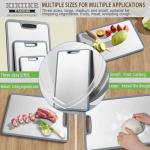 Titanium Cutting Board Double-sided non-slip silicone edging Pure Titanium Cutting Boards for Kitchen - Double-Sided Food-Grade Chopping Board Non-Stick Durable and easy to clean (Small)