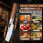 Huusk Japanese Folding Nakiri Knife - Pocket Chef Knife with 440C Stainless Steel Ultra Sharp Blade, Portable kitchen knife for BBQ Trip Outdoor, Gifts for Men