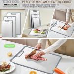 Titanium Cutting Board Double-sided non-slip silicone edging Pure Titanium Cutting Boards for Kitchen - Double-Sided Food-Grade Chopping Board Non-Stick Durable and easy to clean (Small)