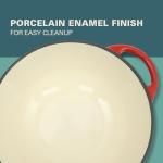 Gibson Home Addlestone 2.65 Quart Round Enamel Cast Iron Dutch Oven Pot With Lid & Dual Handles - Gradient Red