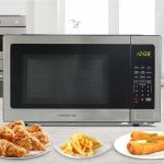 Farberware 1.1 Cu. Ft. Countertop Microwave Oven – 1000 Watts Power, Auto Cook Settings, Defrost, Easy Clean and Child Safety Lock-Stainless, Stainless Steel