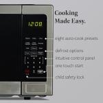 Farberware 1.1 Cu. Ft. Countertop Microwave Oven – 1000 Watts Power, Auto Cook Settings, Defrost, Easy Clean and Child Safety Lock-Stainless, Stainless Steel