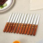 Kyraton Steak Knives Set of 12, Wood Handle Stainless Steel Steak Knife Set, Serrated Steak Knives, Gifts for Home, Restaurant, Parties, Wedding, Camping