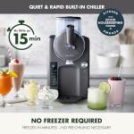 GreenPan Frost Ice Cream Machine & Frozen Drink Maker, Soft Serve, Slushie, Milkshakes & Cocktails, No Freezer Needed, 15-in-1, 7 Textures, Quiet & Rapid, Easy Clean, Family Size, Licorice Gray