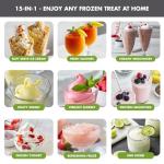 GreenPan Frost Ice Cream Machine & Frozen Drink Maker, Soft Serve, Slushie, Milkshakes & Cocktails, No Freezer Needed, 15-in-1, 7 Textures, Quiet & Rapid, Easy Clean, Family Size, Licorice Gray