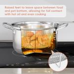 Deep Frying Pot with Basket, 4.2QT/4L 3-in-1 Multi-Functional Stainless Steel Stove Top Deep Fryer Pot with Basket and Oil strainer For Frying, Stewing, Boiling for Kitchen and Camping