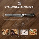 KYOKU Serrated Bread Knife - 8" - Shogun Series - Japanese VG10 Steel Core Damascus Blade - with Sheath & Case