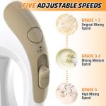 Handmixer - 5 Speed Portable Kitchen Mixer Electric Handheld with 5 Stainless Steel Accessories Whisk, Food Beater, ‌Ivory