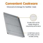 Amazon Basics Ceramic Nonstick Baking Sheets & Cooling Rack Set, Non-Toxic, Half Sheet Size, 2-Pack, Gray
