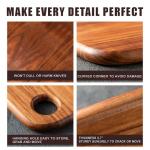 Wood Cutting Boards for Kitchen,JAMES.F Acacia Wooden Heavy Duty Cutting Board, Chopping Serving Boards with Hanging Hole for Meat Bread or Vegetables