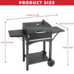 Kendane Charcoal Grill with Side Shelf, 353 Sq.Inch Cooking Area,Large Smoker Barbecue Grill with Warming Rack,Outdoor BBQ Grill with Charcoal Tray for Yard, Camping, Picnic