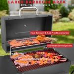 Kendane Charcoal Grill with Side Shelf, 353 Sq.Inch Cooking Area,Large Smoker Barbecue Grill with Warming Rack,Outdoor BBQ Grill with Charcoal Tray for Yard, Camping, Picnic