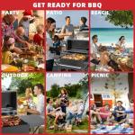 Kendane Charcoal Grill with Side Shelf, 353 Sq.Inch Cooking Area,Large Smoker Barbecue Grill with Warming Rack,Outdoor BBQ Grill with Charcoal Tray for Yard, Camping, Picnic