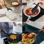 Spatula Spoon 2-Pack, Silicone Cooking Spoon for Nonstick Cookwares, Multifunction Kitchen Utensils for Cooking, Serving, Mixing, Scoop, Scrape and More