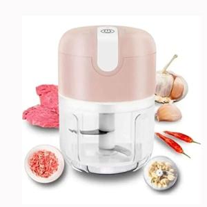 Mini Food Processor 3 Blades Electric 250ml Usb (Pink)
