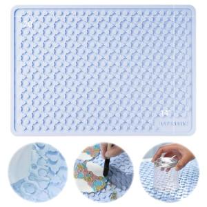 LET'S RESIN Premium Resin Collector Mat, 20" x 14"Large Easy Clean Silicone Mat for Crafts, Epoxy Resin,Placemat(Blue)
